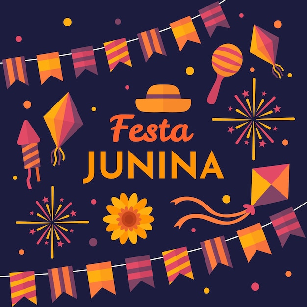 Vecteur gratuit célébration de l'événement festa junina