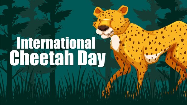 Vecteur gratuit célébration de la journée internationale du guépard