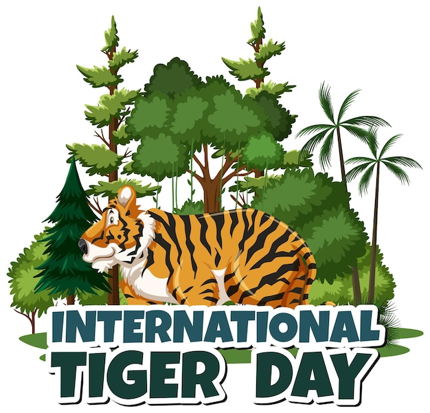 Vecteur gratuit célébration de la journée internationale du tigre