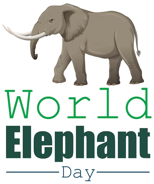 Vecteur gratuit célébration de la journée mondiale de l'éléphant