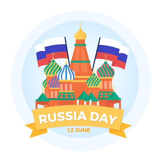 Vecteur gratuit célébration de la journée de la russie