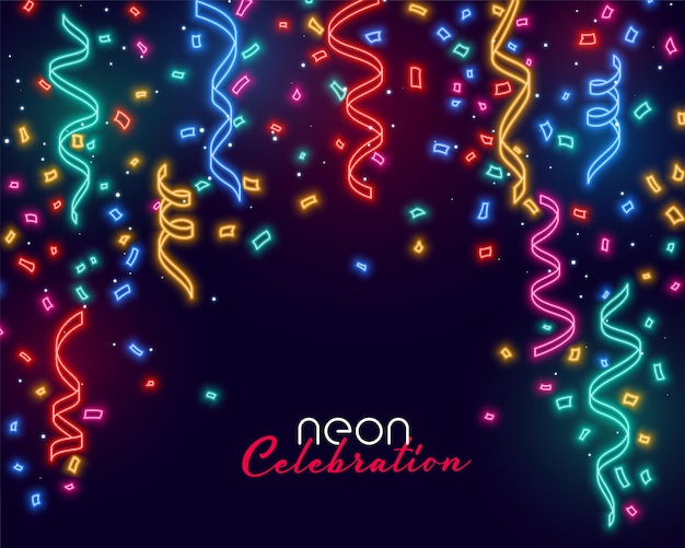 Célébration tombant des confettis dans des couleurs néon