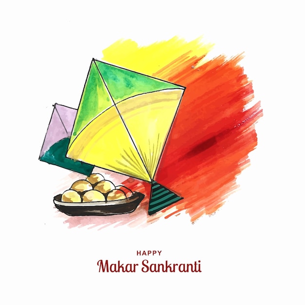 Célébrez Le Fond De Carte De Voeux Makar Sankranti