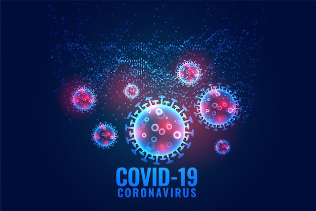 Vecteur gratuit cellules du virus corona covid-19 étalant la conception d'arrière-plan