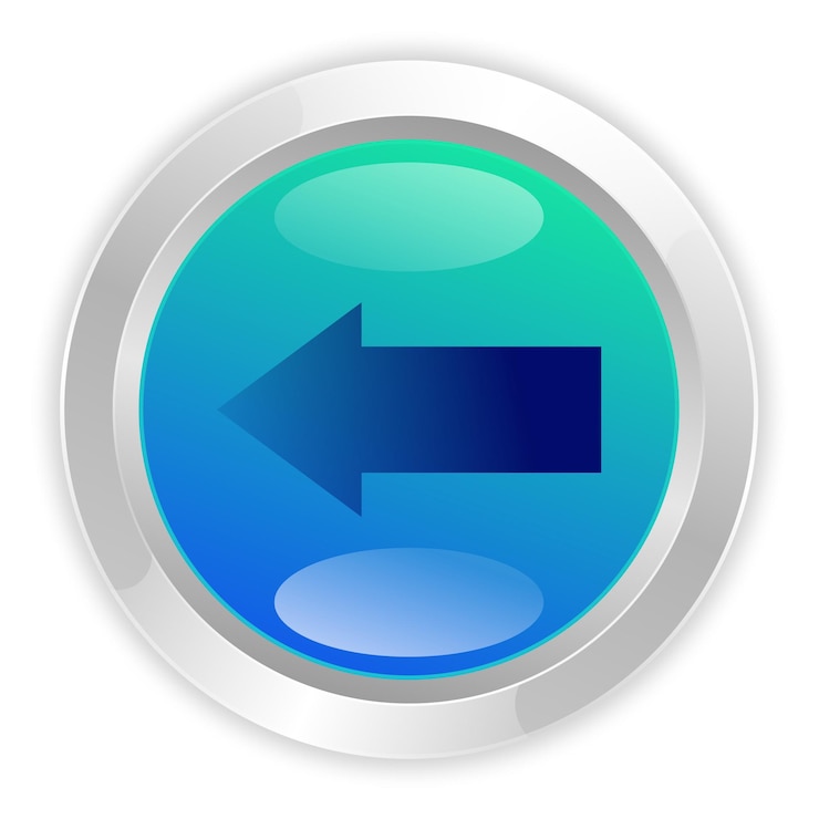 Vecteur gratuit un cercle bleu et vert avec une flèche pointant vers la gauche