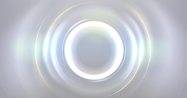 Vecteur gratuit cercle lumineux blanc au néon vecteur réaliste