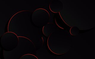 Cercle rouge abstrait sur la technologie de fond noir