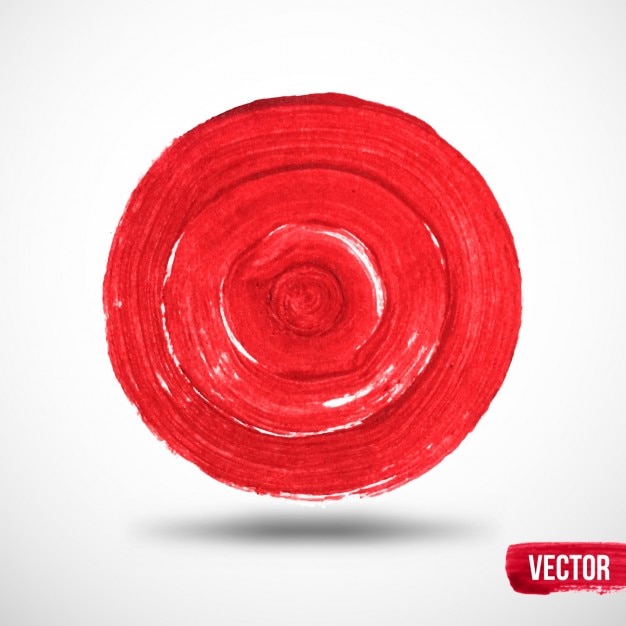 Vecteur gratuit cercle rouge fond d'aquarelle