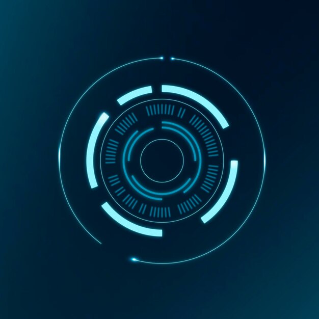 Cercle de technologie AI, conception de vision par ordinateur vectoriel abstrait