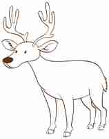 Vecteur gratuit cerf dans un style simple doodle sur fond blanc