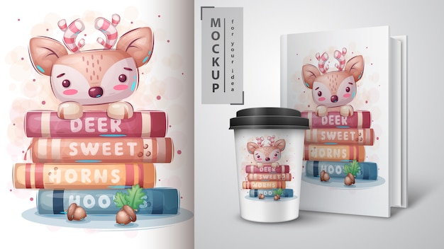 Cerf Lit Des Affiches De Livres Et Du Merchandising