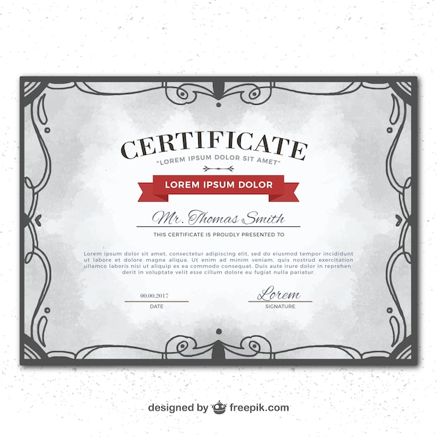 Vecteur gratuit certificat d'excellence ornemental