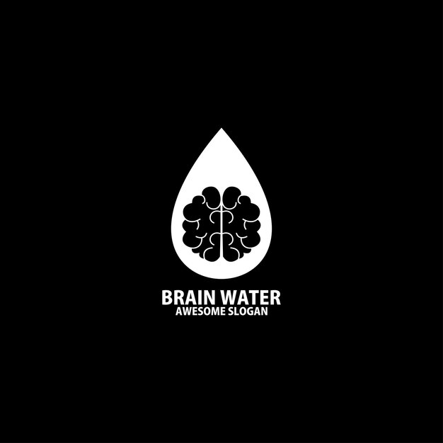 Cerveau avec entreprise de conception de logo d'eau