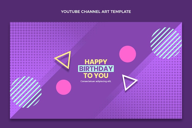 Vecteur gratuit chaîne youtube anniversaire demi-teinte dégradé