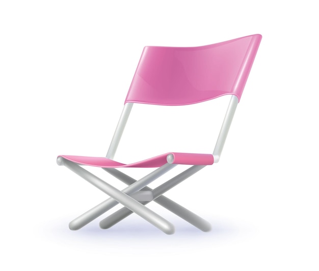 Vecteur gratuit chaise pliante de vacances de plage de style dessin animé de vecteur