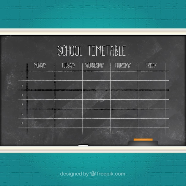 Vecteur gratuit chalk timtable scolaire