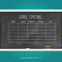 Vecteur gratuit chalk timtable scolaire