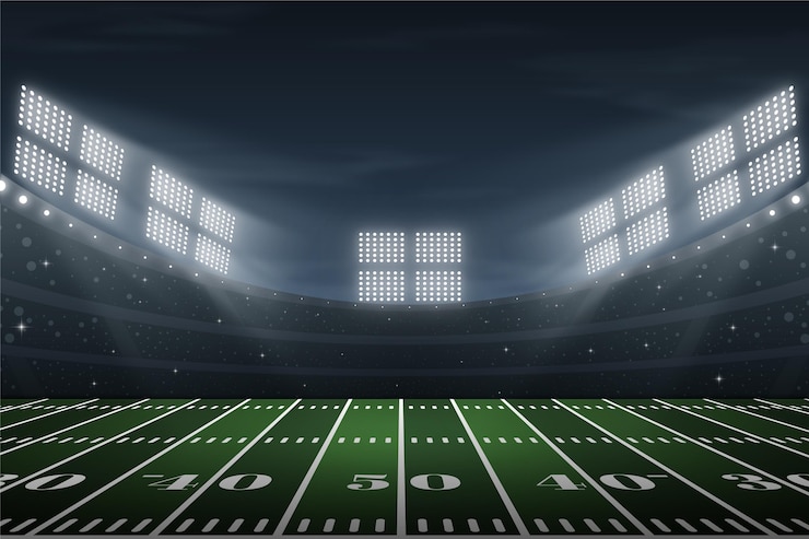 Vecteur gratuit champ de football américain réaliste