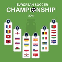 Vecteur gratuit championnat d'europe de football carte 2016 groupe