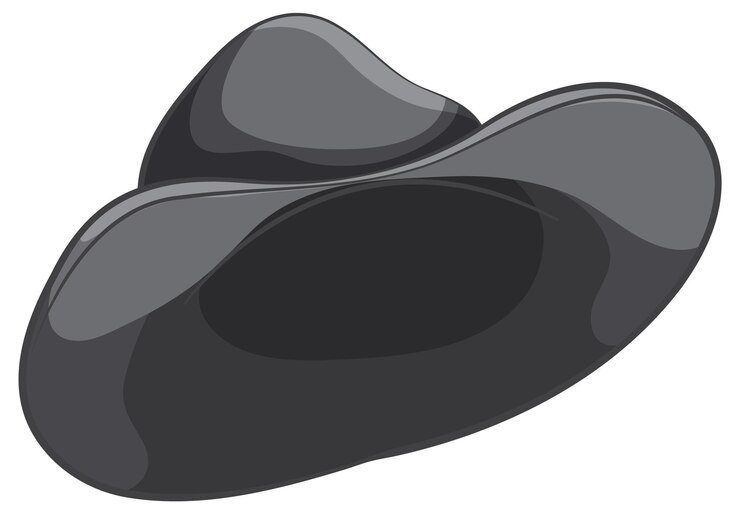 Vecteur gratuit un chapeau de cow-boy à vecteur noir élégant
