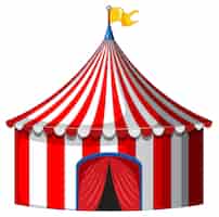 Vecteur gratuit chapiteau de cirque de couleur rouge et blanc