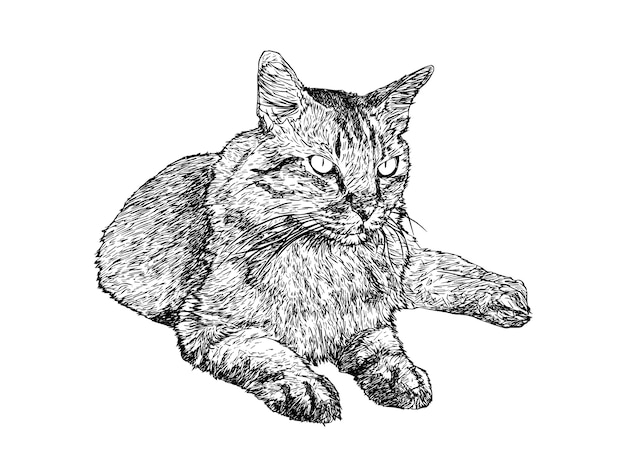 Chat Assis Vecteur Premium Chat Assis Vecteur Premium
