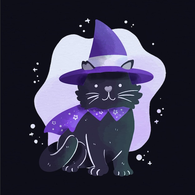 Vecteur gratuit chat de fête d'halloween