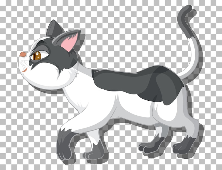 Vecteur gratuit chat marchant personnage de dessin animé