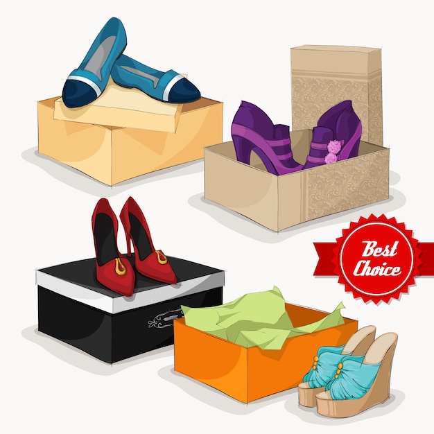 Vecteur gratuit chaussures femmes conception de fond