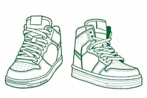 Vecteur gratuit chaussures de sport illustration vectorielle contour