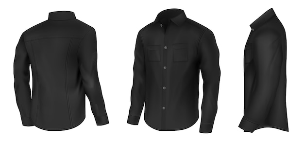 Chemise Noire Classique Pour Homme