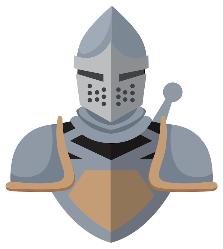 Vecteur gratuit chevalier médiéval en armure