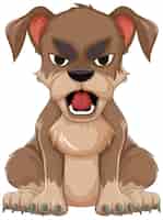 Vecteur gratuit un chien de dessin animé en colère montrant ses dents