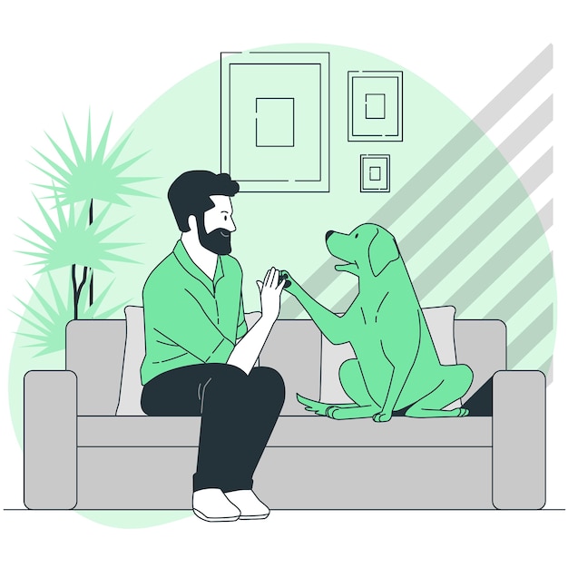 Vecteur gratuit chien high five concept illustration