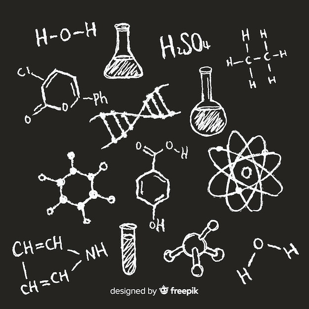 Vecteur gratuit chimie sur tableau noir