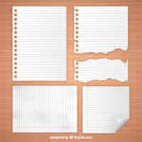 Vecteur gratuit choix de feuilles de papier blanc avec différentes tailles