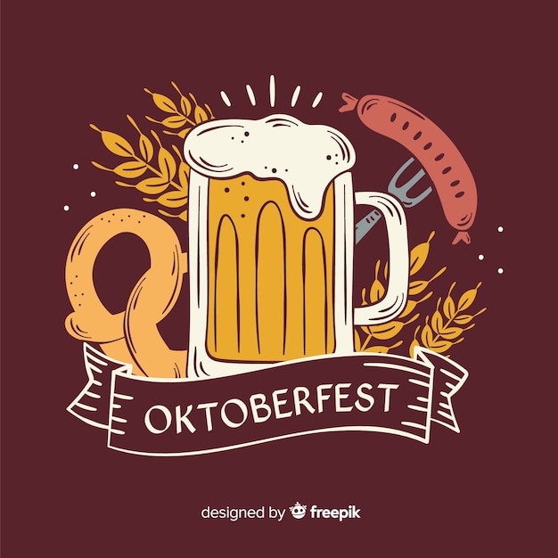 Chope à Bière Oktoberfest Dessinée à La Main