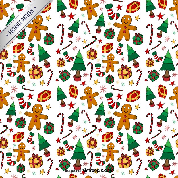 Vecteur gratuit christmas pattern colorful