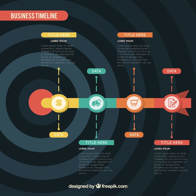 Chronologie De L'entreprise Avec Un Design Plat