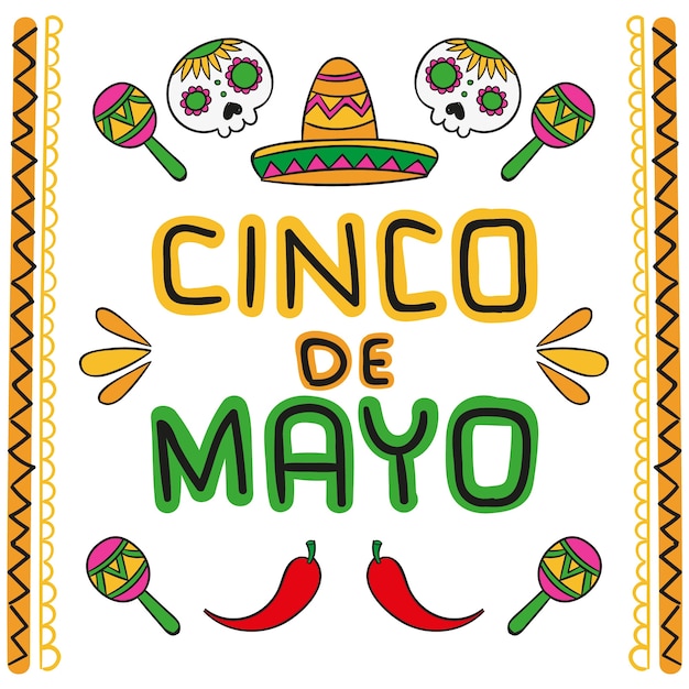 Cinco De Mayo Dessiné à La Main