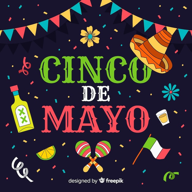 Cinco De Mayo Fond Dessiné à La Main