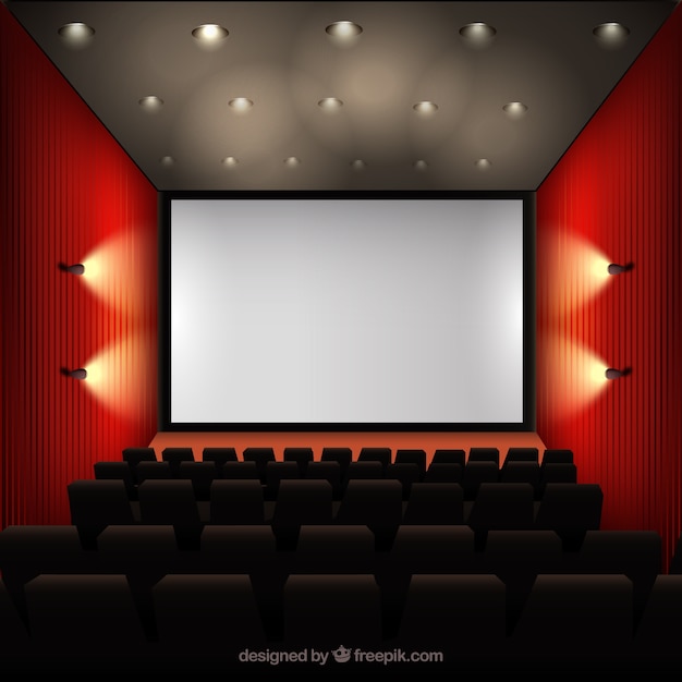 Vecteur gratuit cinema interior