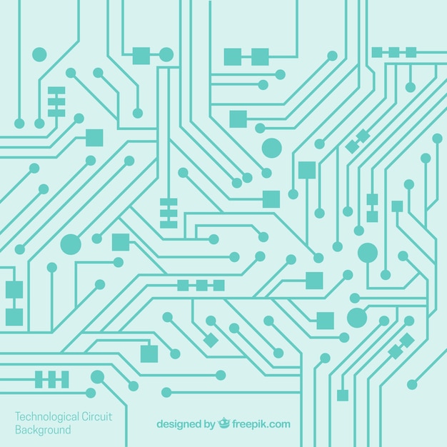 Vecteur gratuit circuit de fond dans la conception plate