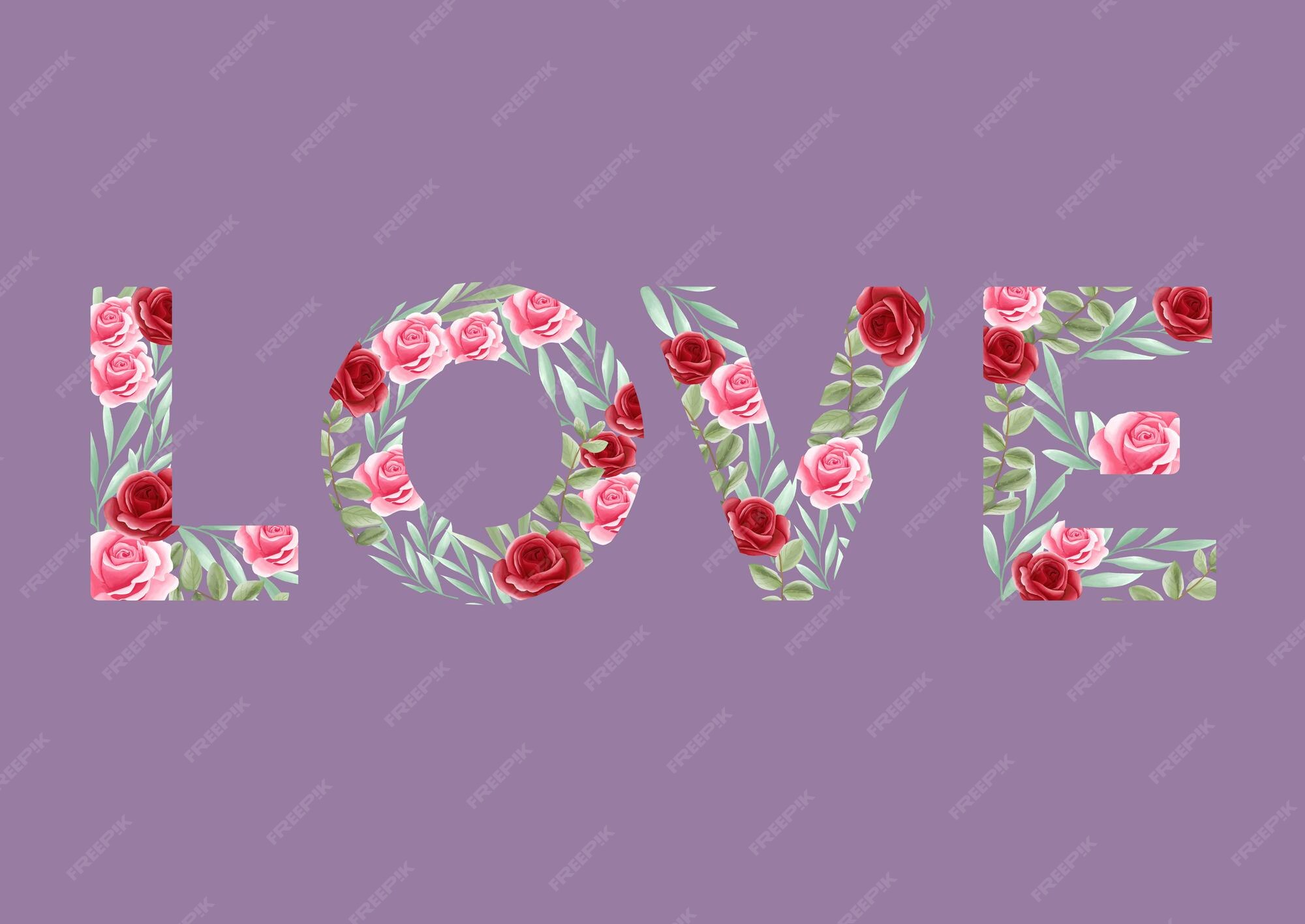 Citation D Amour Avec Motif De Fleurs Romantiques Pour Mariage Fiancailles Carte De Voeux Saint Valentin Banniere Vecteur Premium