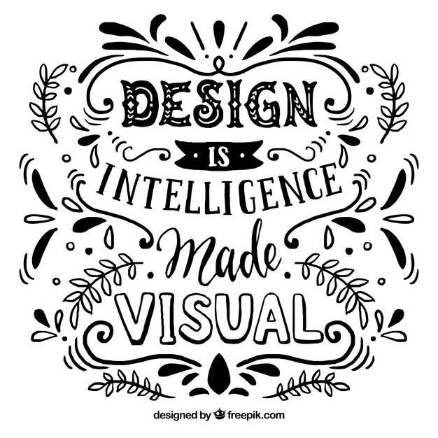 Citation de design graphique en style dessiné à la main