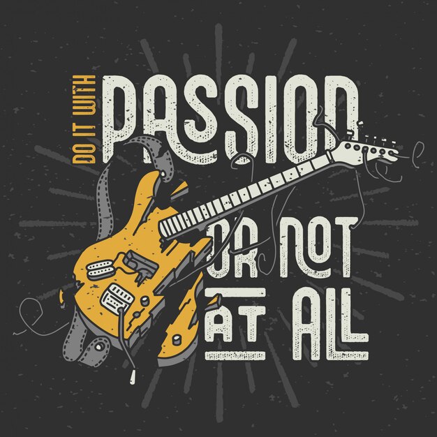 Citation De Texte Et Illustration De Guitare Cassee Vecteur Premium