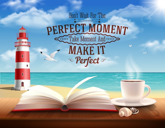 Citations Realistes Avec Des Mots Motivants Mer Et Phare Illustration Vecteur Gratuite Citations Realistes Avec Des Mots Motivants Mer Et Phare Illustration Vecteur Gratuite