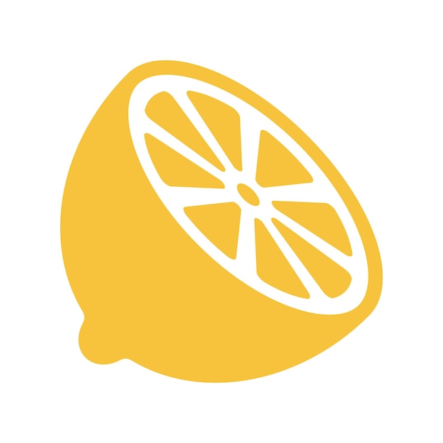 Vecteur gratuit citron à moitié plat
