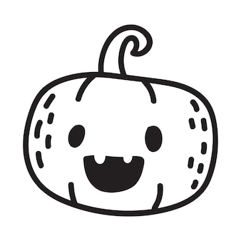 Citrouille d'halloween. concept de vecteur dans le style doodle et croquis. illustration dessinée à la main pour l'impression sur des t-shirts, des cartes postales. idée d'icône et de logo.