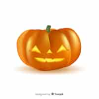 Vecteur gratuit citrouille d'halloween smiley réaliste